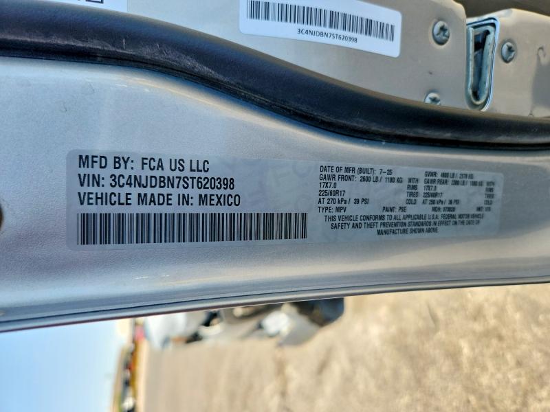 2025 Jeep Compass მანქანა იყიდება აუქციონზე, vin: 3C4NJDBN7ST620398, აუქციონის ნომერი: 57933036