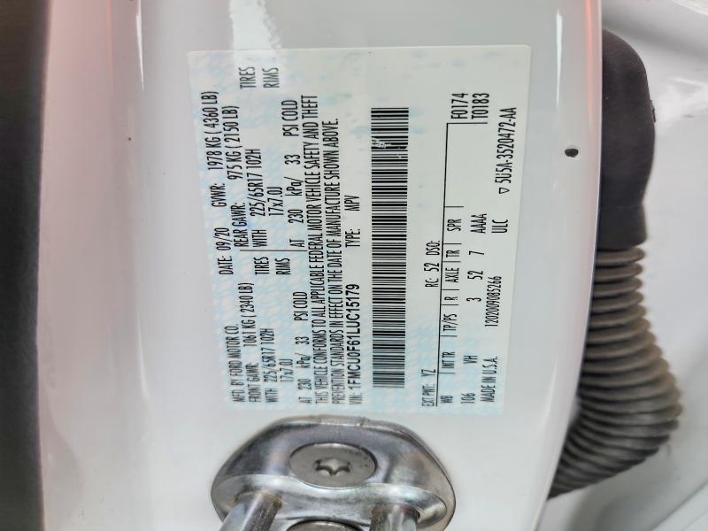 Продаж на аукціоні авто 2020 Ford Escape, vin: 1FMCU0F61LUC15179, номер лоту: 59287546