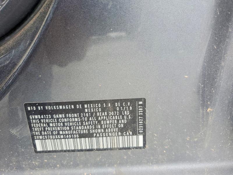 Aukcja sprzedaży 2019 Volkswagen Jetta, vin: 3VWC57BUXKM149195, numer aukcji: 57229316