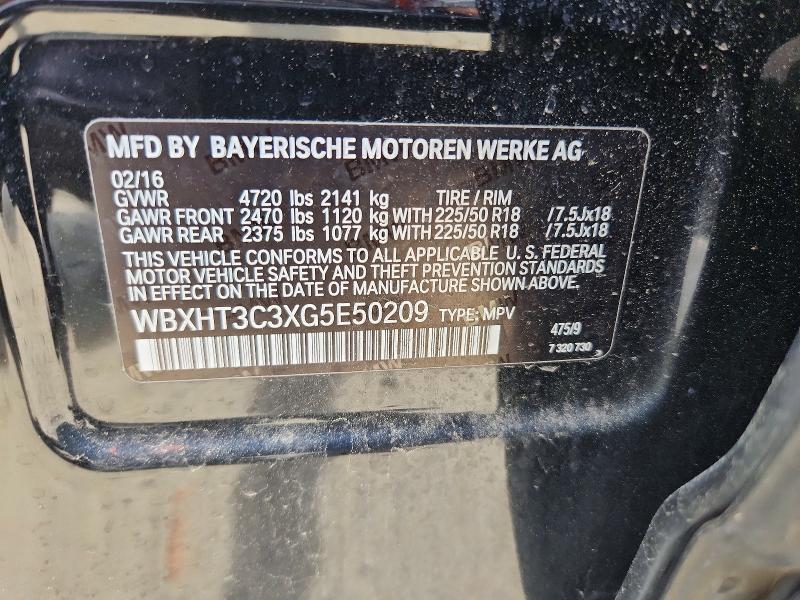 2016 Bmw X1 მანქანა იყიდება აუქციონზე, vin: WBXHT3C3XG5E50209, აუქციონის ნომერი: 57159076