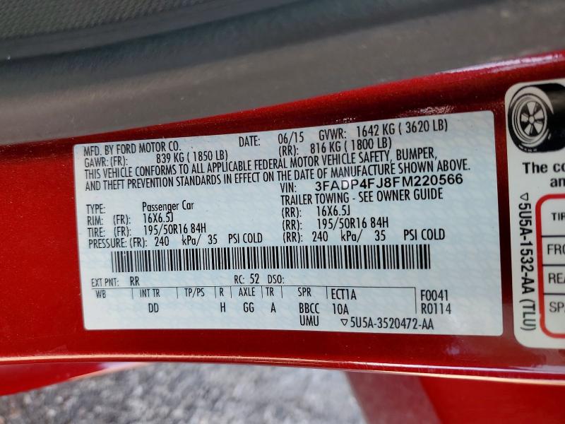 Продажа на аукционе авто 2015 Ford Fiesta, vin: 3FADP4FJ8FM220566, номер лота: 56263936