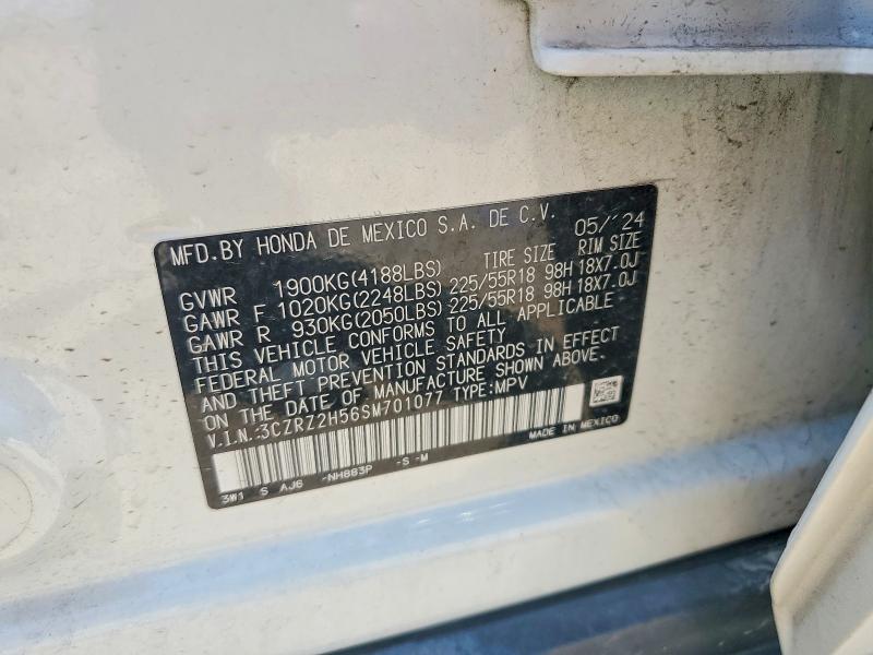 56526196 :رقم المزاد ، 3CZRZ2H56SM701077 vin ، 2025 Honda Hr-v مزاد بيع