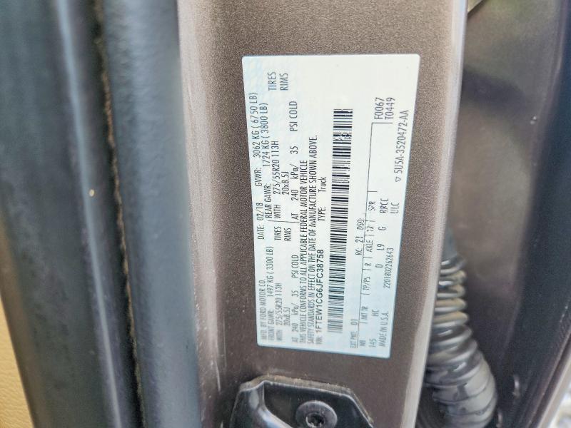 Продажа на аукционе авто 2018 Ford F150, vin: 1FTEW1CG6JFC38758, номер лота: 58034096