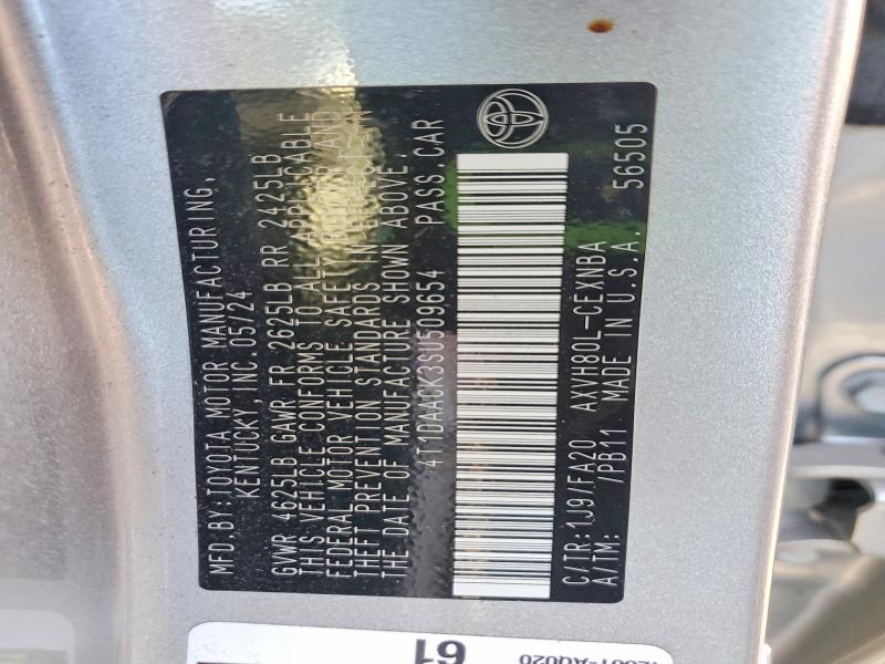Aukcja sprzedaży 2025 Toyota Camry, vin: 4T1DAACK3SU509654, numer aukcji: 56866316