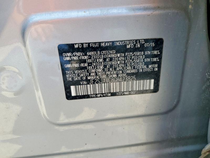 56875576 :رقم المزاد ، JF2SJAVC8GH423825 vin ، 2016 Subaru Forester مزاد بيع