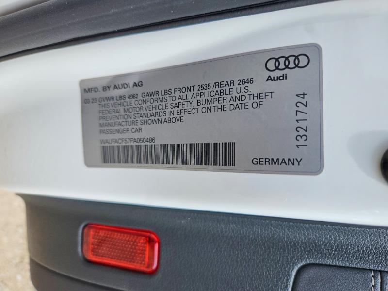 2023 Audi A5 მანქანა იყიდება აუქციონზე, vin: WAUFACF57PA050486, აუქციონის ნომერი: 56261866