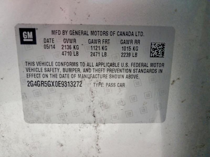 Продаж на аукціоні авто 2014 Buick Regal, vin: 2G4GR5GX0E9313272, номер лоту: 57657026