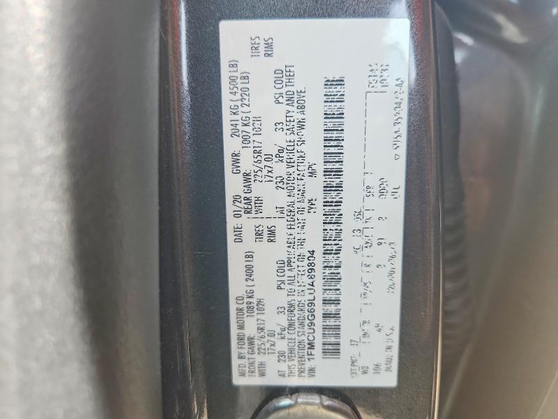 Aukcja sprzedaży 2020 Ford Escape, vin: 1FMCU9G69LUA89804, numer aukcji: 56103906