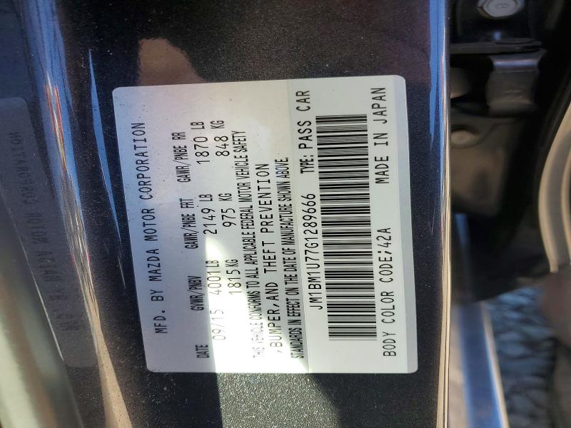 56746766 :رقم المزاد ، JM1BM1U77G1289666 vin ، 2016 Mazda 3 مزاد بيع