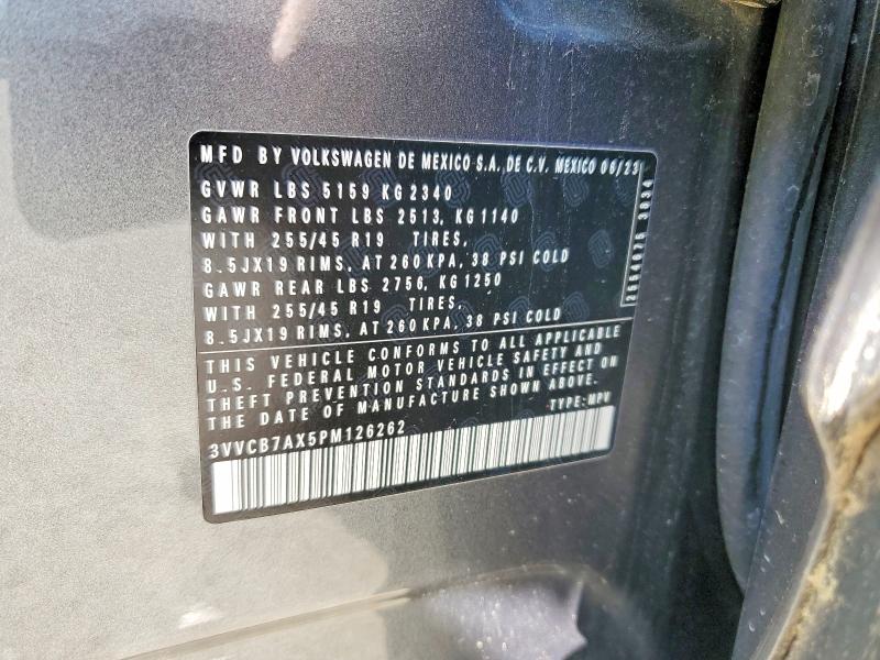 Aukcja sprzedaży 2023 Volkswagen Tiguan, vin: 3VVCB7AX5PM126262, numer aukcji: 57301756