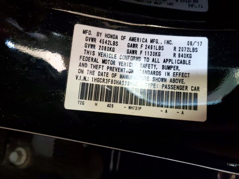 Продаж на аукціоні авто 2017 Honda Accord, vin: 1HGCR3F80HA038482, номер лоту: 59073686