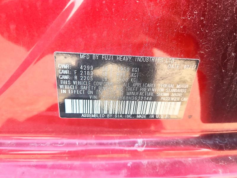 Aukcja sprzedaży 2017 Subaru Impreza, vin: 4S3GKAB68H3612148, numer aukcji: 58242236