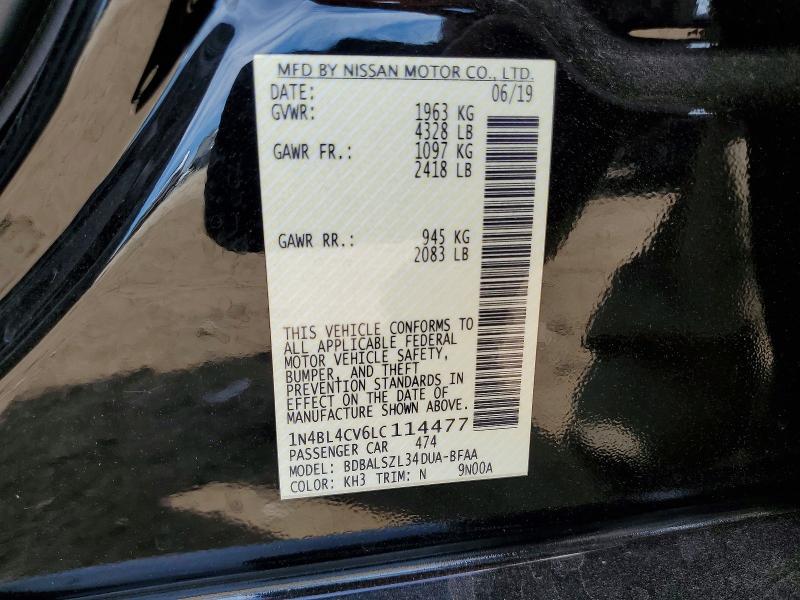 Aukcja sprzedaży 2020 Nissan Altima, vin: 1N4BL4CV6LC114477, numer aukcji: 55908676