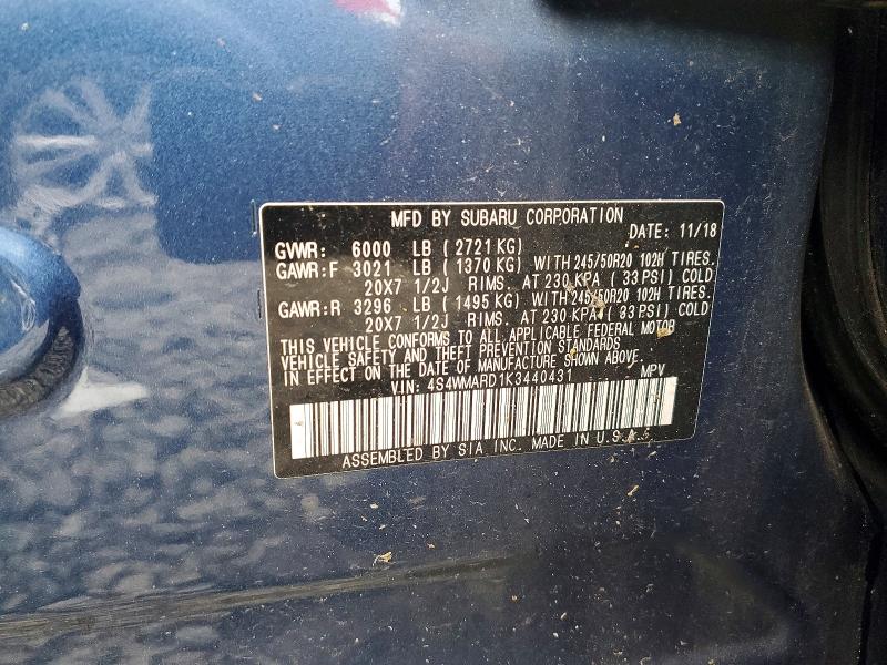 Продажа на аукционе авто 2019 Subaru Ascent, vin: 4S4WMARD1K3440431, номер лота: 57490236