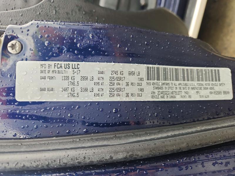 58421466 :رقم المزاد ، 2C4RDGEG1HR791277 vin ، 2017 Dodge Grand Caravan مزاد بيع