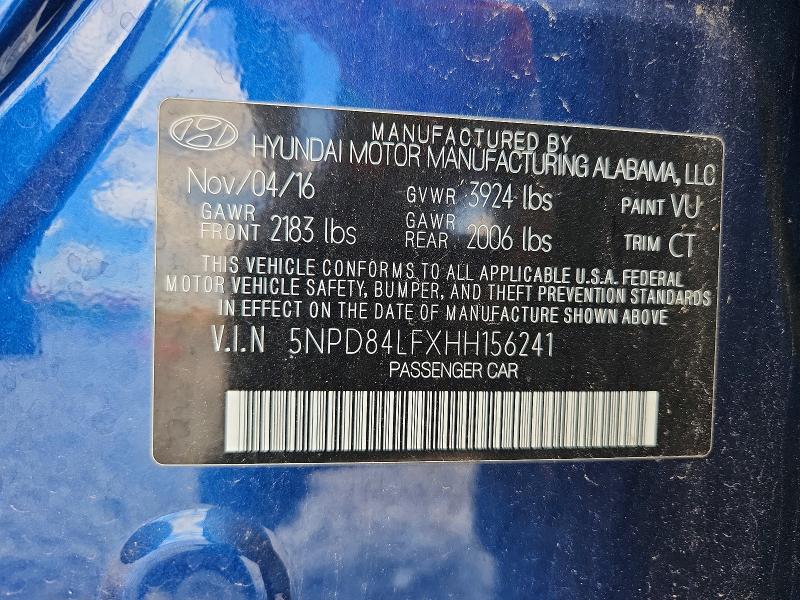 Aukcja sprzedaży 2017 Hyundai Elantra, vin: 5NPD84LFXHH156241, numer aukcji: 57361136