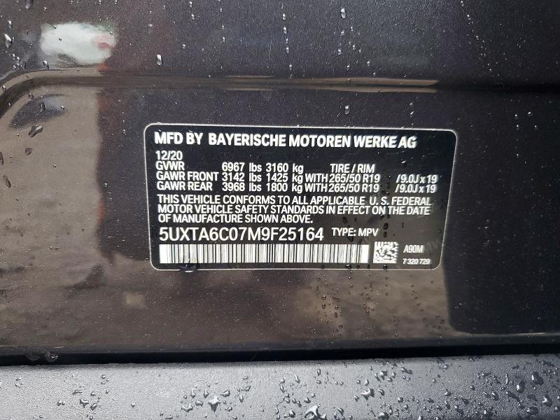 Aukcja sprzedaży 2021 Bmw X5, vin: 5UXTA6C07M9F25164, numer aukcji: 57892456