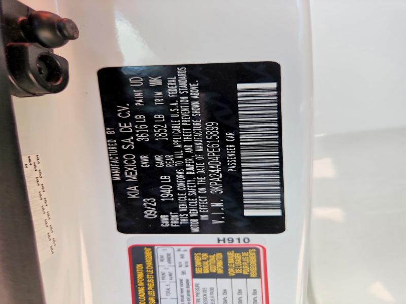 58813496 :رقم المزاد ، 3KPA24AD4PE615899 vin ، 2023 Kia Rio مزاد بيع