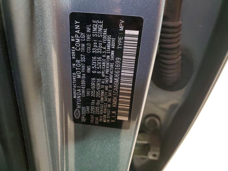 Auction sale of the 2021 Hyundai Kona, vin: KM8K1CAA6MU661699, lot number: 57177356