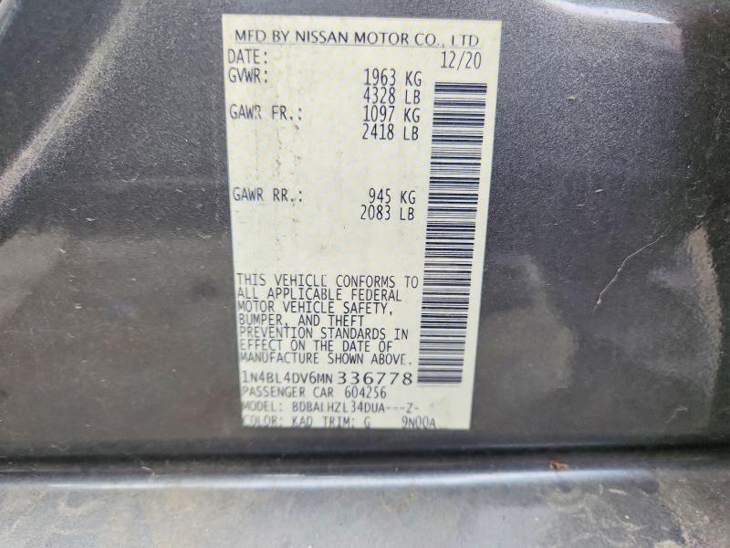 Продажа на аукционе авто 2021 Nissan Altima, vin: 1N4BL4DV6MN336778, номер лота: 59158426