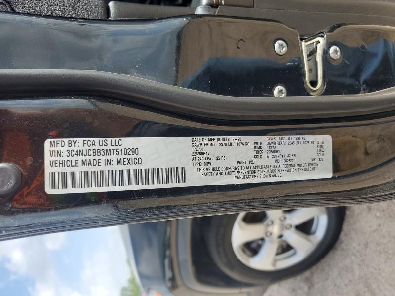 Auction sale of the 2021 Jeep Compass, vin: 3C4NJCBB3MT510290, lot number: 58600336