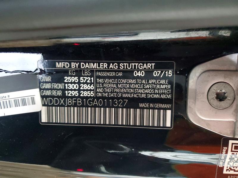 56259146 :رقم المزاد ، WDDXJ8FB1GA011327 vin ، 2016 Mercedes-benz S مزاد بيع