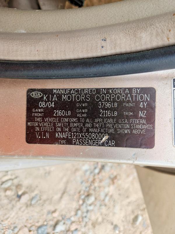56110396 :رقم المزاد ، KNAFE121X55080003 vin ، 2005 Kia Spectra مزاد بيع