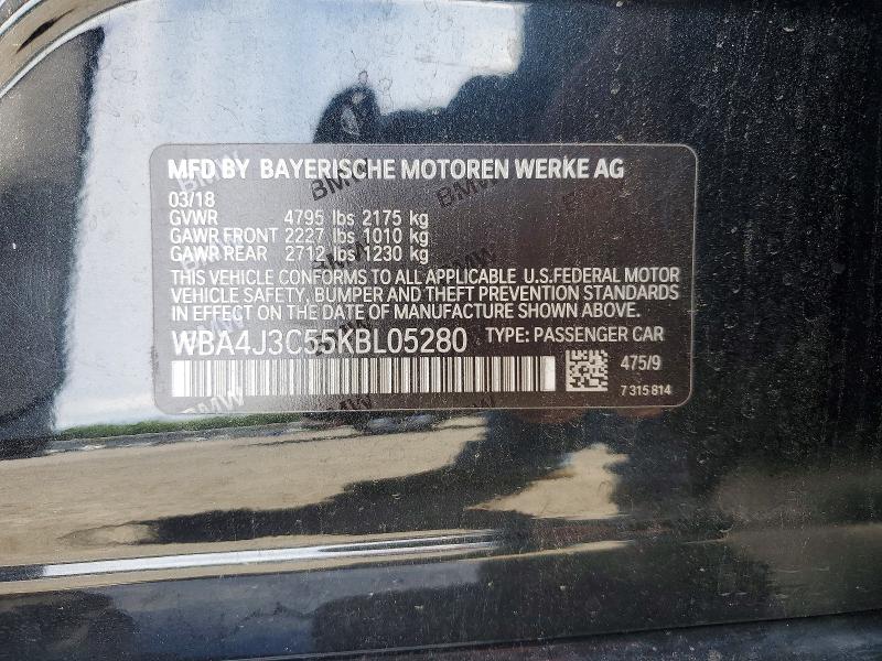 Aukcja sprzedaży 2019 Bmw 430xi, vin: WBA4J3C55KBL05280, numer aukcji: 58081026
