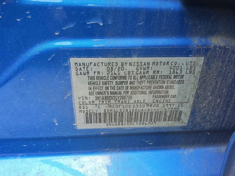 55054666 :رقم المزاد ، 3N1AB8CV2LY286709 vin ، 2020 Nissan Sentra مزاد بيع