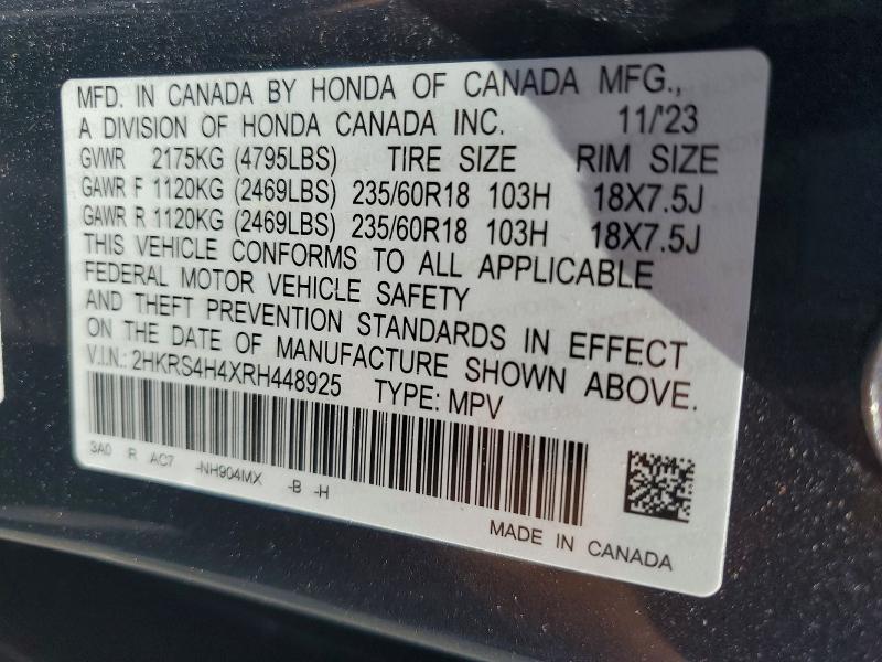 Продаж на аукціоні авто 2024 Honda Cr-v, vin: 2HKRS4H4XRH448925, номер лоту: 57211626