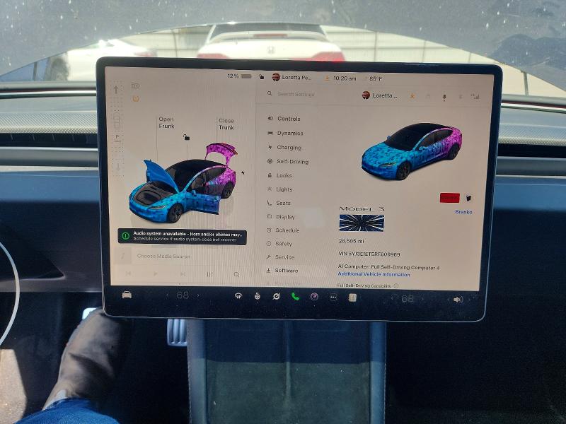 2024 Tesla Model 3 მანქანა იყიდება აუქციონზე, vin: 5YJ3E1ET5RF806969, აუქციონის ნომერი: 57549606