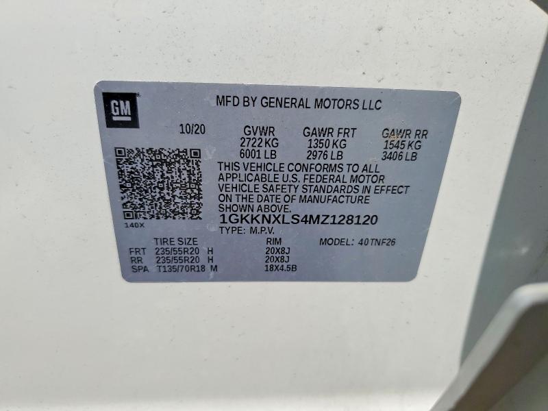 Aukcja sprzedaży 2021 Gmc Acadia, vin: 1GKKNXLS4MZ128120, numer aukcji: 57473696