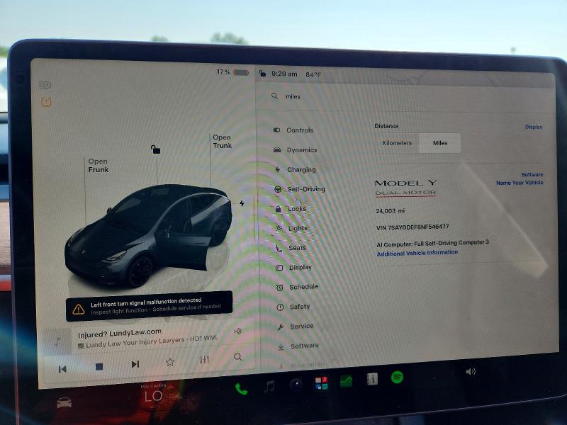Aukcja sprzedaży 2022 Tesla Model Y, vin: 7SAYGDEF8NF546477, numer aukcji: 85986405