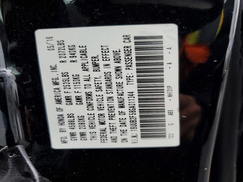 Продаж на аукціоні авто 2016 Acura Tlx, vin: 19UUB2F58GA011344, номер лоту: 58329656