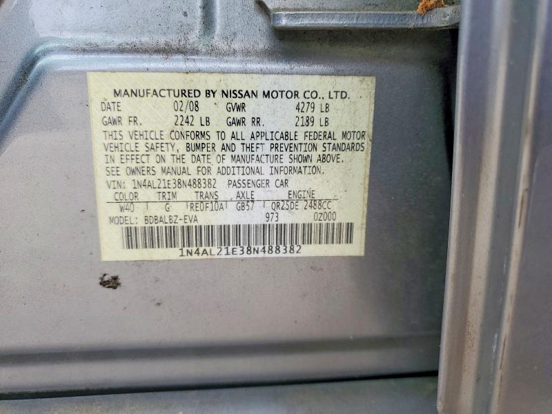Продажа на аукционе авто 2008 Nissan Altima, vin: 1N4AL21E38N488382, номер лота: 85630775