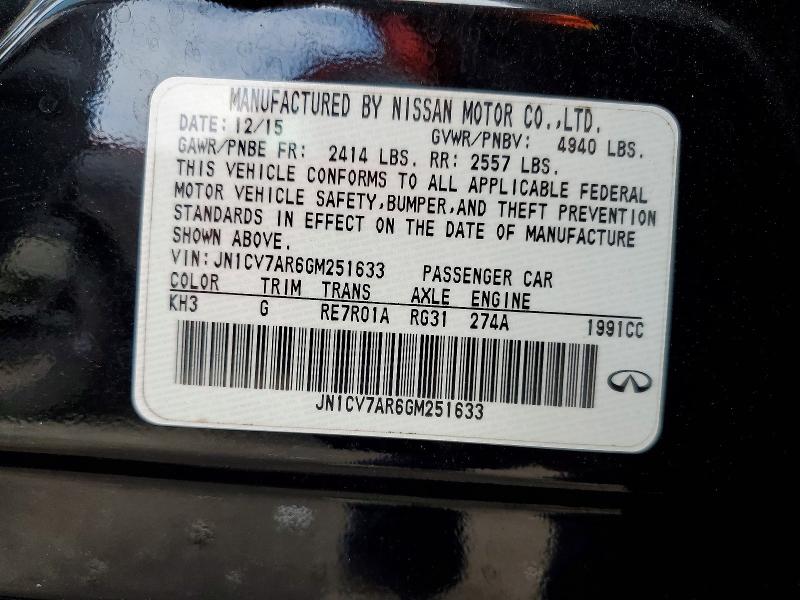 Aukcja sprzedaży 2016 Infiniti Q50, vin: JN1CV7AR6GM251633, numer aukcji: 55428216