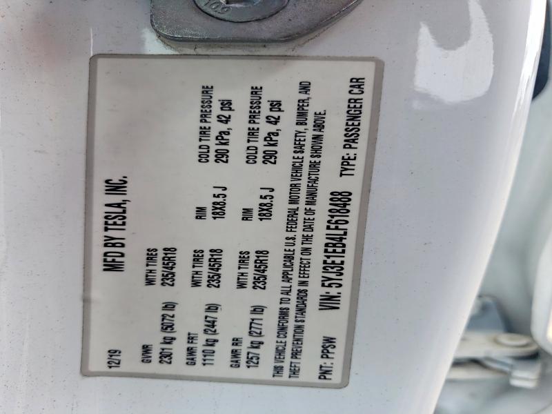 Aukcja sprzedaży 2020 Tesla Model 3, vin: 5YJ3E1EB4LF618488, numer aukcji: 57502266