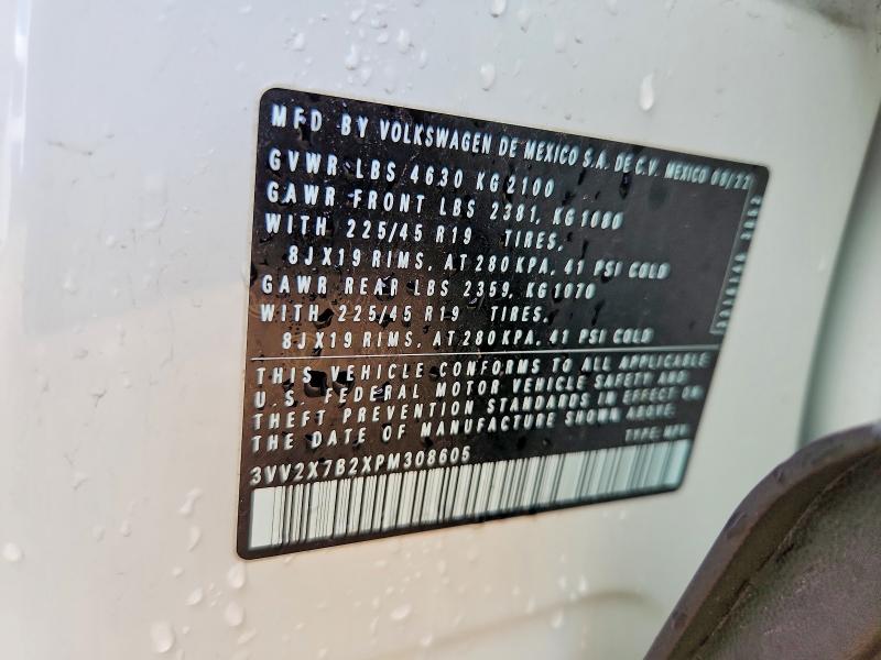 Aukcja sprzedaży 2023 Volkswagen Taos, vin: 3VV2X7B2XPM308605, numer aukcji: 54845456
