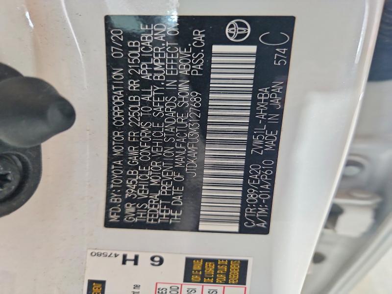 2021 Toyota Prius მანქანა იყიდება აუქციონზე, vin: JTDKAMFU3M3127689, აუქციონის ნომერი: 52708246