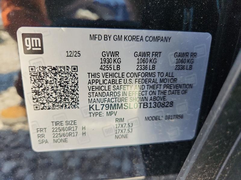 55080966 :رقم المزاد ، KL79MMSL0TB130828 vin ، 2026 Chevrolet Trailblazer مزاد بيع