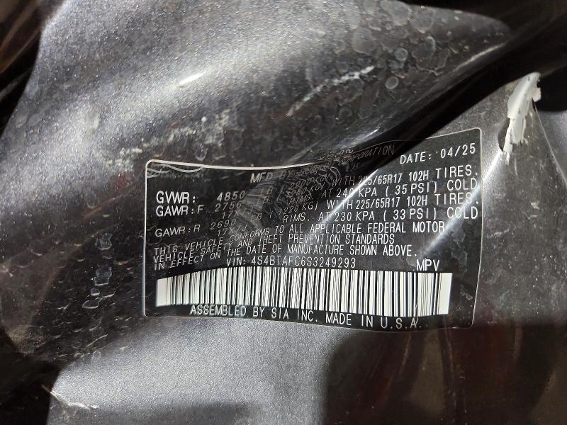 Aukcja sprzedaży 2025 Subaru Outback, vin: 4S4BTAFC6S3249293, numer aukcji: 85629365