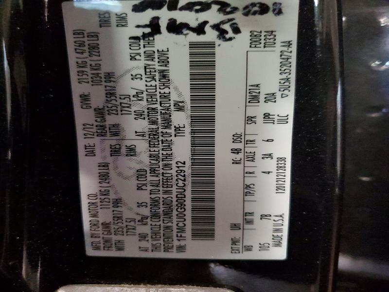 Продаж на аукціоні авто 2013 Ford Escape, vin: 1FMCU0G90DUC22912, номер лоту: 56028996
