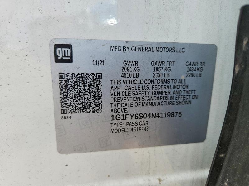 Aukcja sprzedaży 2022 Chevrolet Bolt Euv, vin: 1G1FY6S04N4119875, numer aukcji: 57219606