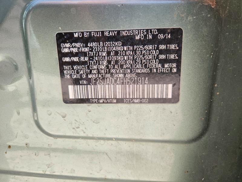 Aukcja sprzedaży 2015 Subaru Forester, vin: JF2SJADC4FH521914, numer aukcji: 55973656