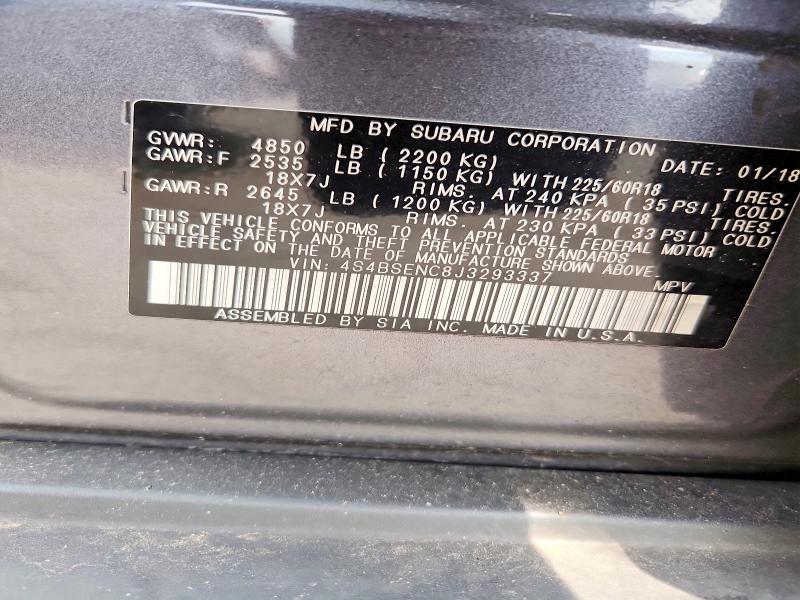 Продаж на аукціоні авто 2018 Subaru Outback, vin: 4S4BSENC8J3293337, номер лоту: 57383296