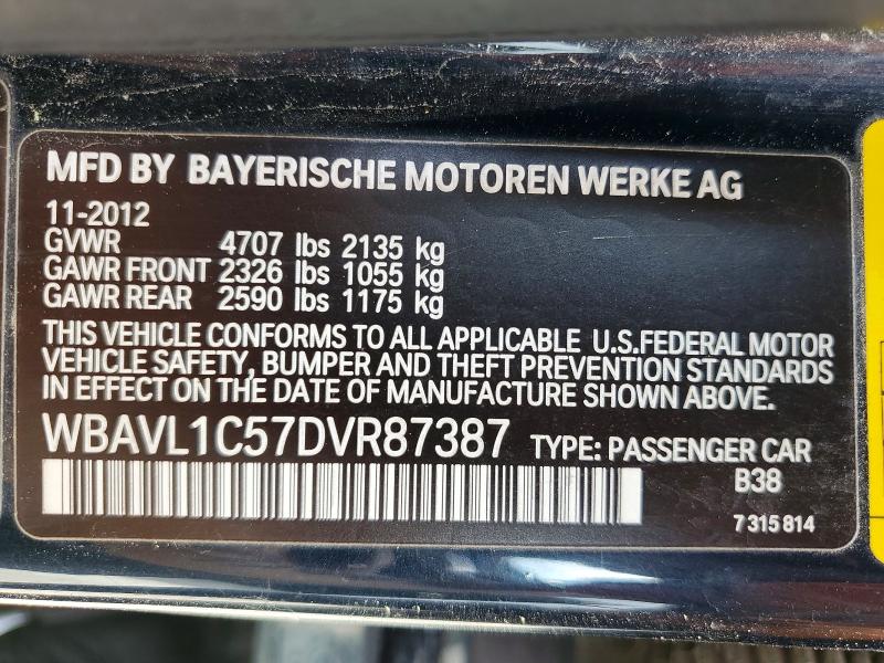 Auction sale of the 2013 Bmw X1, vin: WBAVL1C57DVR87387, lot number: 58575776