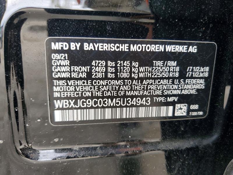 Продаж на аукціоні авто 2021 Bmw X1, vin: WBXJG9C03M5U34943, номер лоту: 56891616