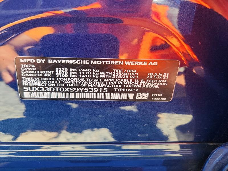 Продаж на аукціоні авто 2025 Bmw X4, vin: 5UX33DT0XS9Y53915, номер лоту: 57239526