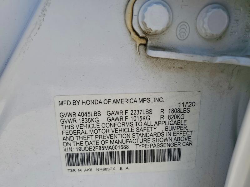 2021 Acura Ilx მანქანა იყიდება აუქციონზე, vin: 19UDE2F85MA001688, აუქციონის ნომერი: 56331876