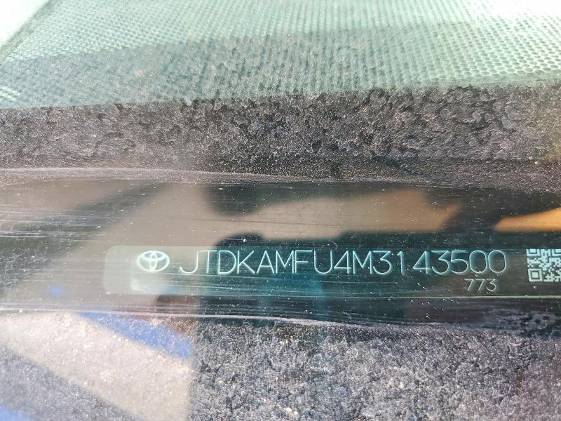 85989325 :رقم المزاد ، JTDKAMFU4M3143500 vin ، 2021 Toyota Prius مزاد بيع